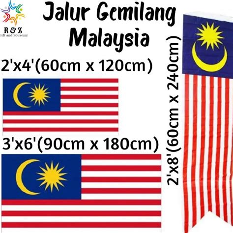 Bendera Malaysia Flag 2x4 2x8 3x6 Bendera Jalur Gemilang Polyester