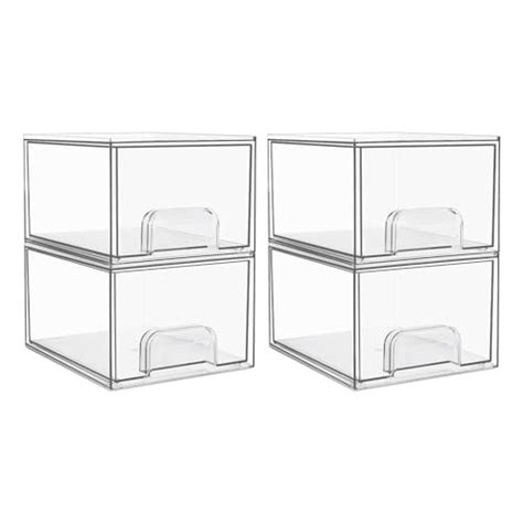 Vtopmart Pack Clear Stackable Storage Drawers Tall Acrylic