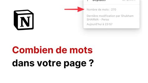 Comment Afficher Le Nombre De Mots Dans Notion