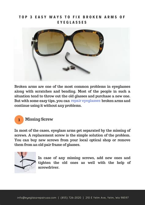 Top 3 Easy Ways To Fix Broken Arms Of Eyeglasses By Eyeglass Repair Usa Issuu