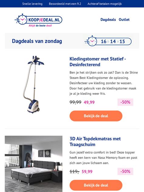 Koopjedeal Nl Kledingstomer Topdekmatras Slimme