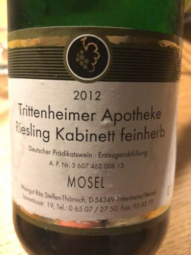 Weingut Rita Steffen Th Rnich Trittenheimer Apotheke Riesling Kabinett