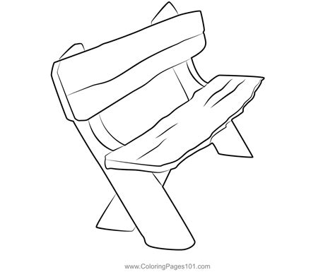 Bench In Garden Coloring Page For Kids Free Furnitures Printable