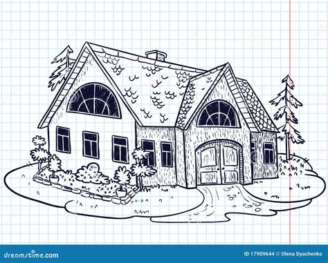 Doodle house stock vector. Image of outdoors, nature - 17909644