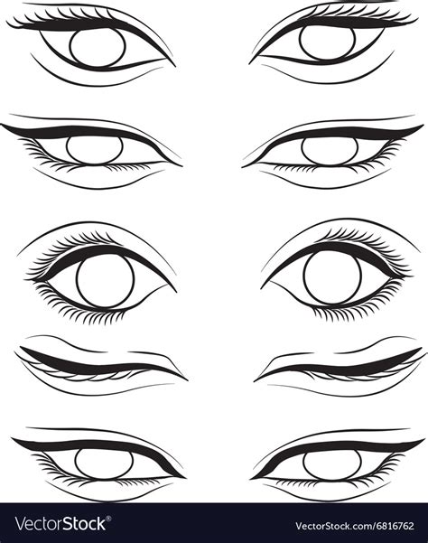 Eye cartoon line sketch shape Royalty Free Vector Image