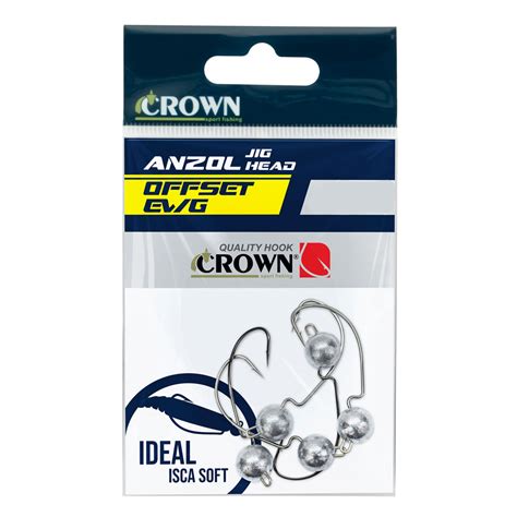 Anzol Jig Head Offset EWG Crown N1 0 7g Cartela 5 Unds