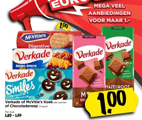 Verkade Of Mcvitie S Koek Of Chocoladereep G Aanbieding Bij Vomar