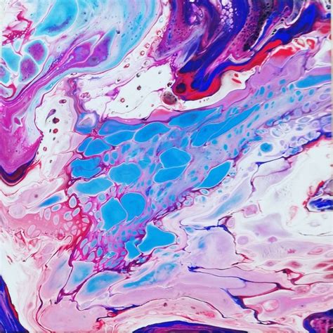 An Abstract Painting With Blue Pink And Purple Colors On It S Surface