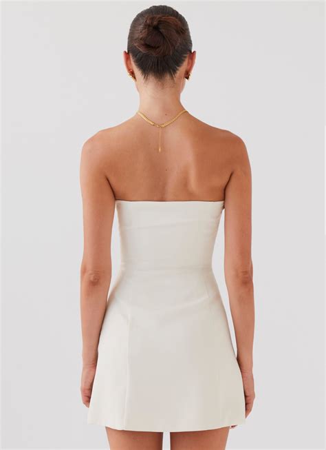 Ayanna Strapless Mini Dress Ivory Peppermayo Us