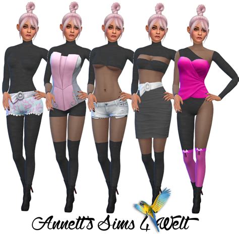 Annett S Sims 4 Welt Accessory Catsuits Black Transparent