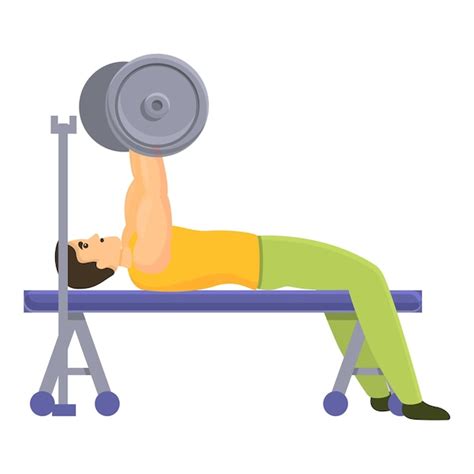 Premium Vector Bodybuilder Barbell Exercise Icon Cartoon Of