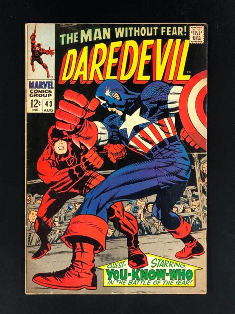 Daredevil 43 1968 FN 1st Daredevil Vs Captain America Fight Comic