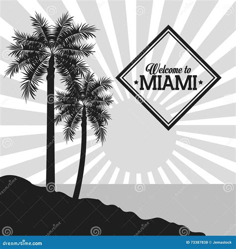 Palm Tree Icon Miami Florida Designvector Graphic Stock Illustration