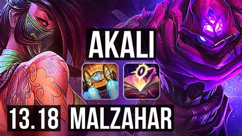 AKALI Vs MALZAHAR MID 700 Games 1 2M Mastery 8 2 5 Godlike NA