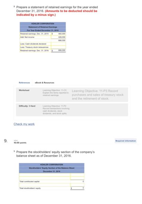 Solved Kohler Corporation Reports The Following Components Chegg