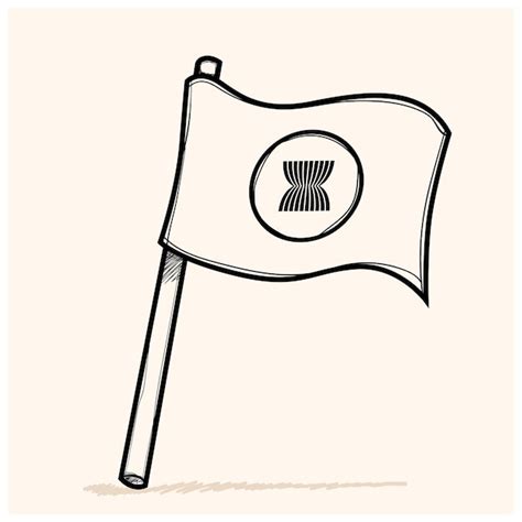 Premium Vector Flag Of Asean Doodle Icon Vector Illustration