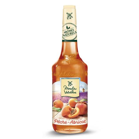 MOULIN DE VALDONNE Sirop de pêche abricot bouteille verre 70cl pas cher