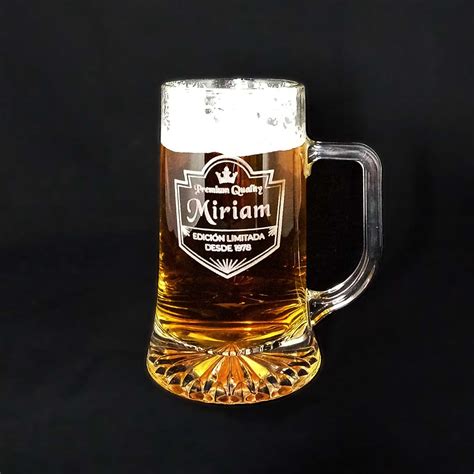 Creatupropiovino Jarra De Cerveza Personalizada Modelo Iniciales Boda