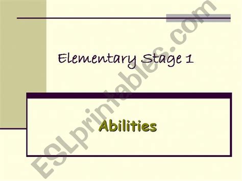 Esl English Powerpoints Can For Abilities