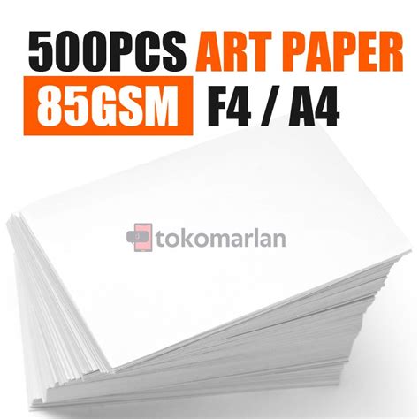 Jual Rim Pcs Lembar Kertas Art Paper Artpaper Gsm F Folio