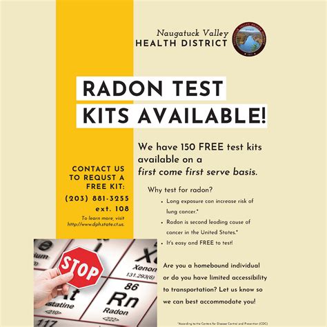 Radon Test Kits Available From The Naugatuck Valley Health District In Seymour Valley