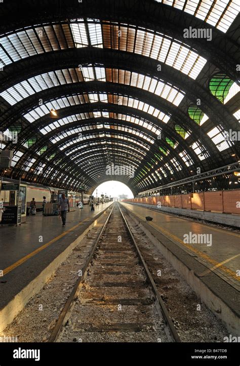 Interior of the Milan central train station, which is famous for its ...