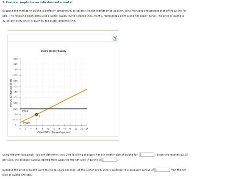 Solved 7 Producer Surplus For An Individual And A Market Chegg