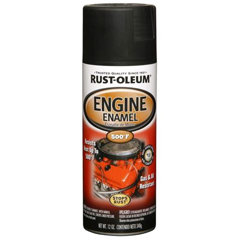 Rust Oleum Automotive 12 Oz 500 Degree Low Gloss Black Engine Enamel