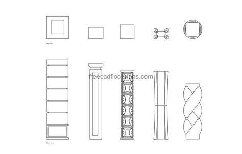 Modern Columns Free Cad Drawings