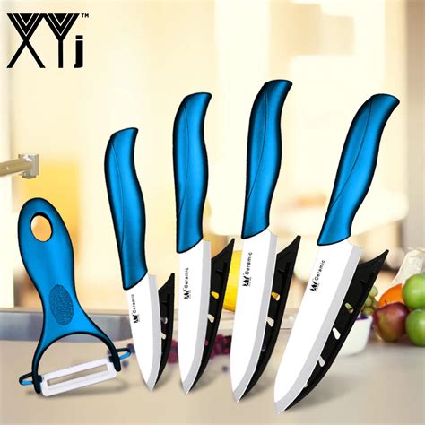 Xyj Multi Colors Kitchen Ceramic Knives Set Chef Knife Peeler