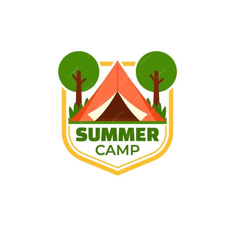 Premium Vector | Flat camp logo template for summertime