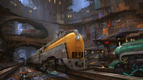 Download Futuristic Train Locomotive Sci Fi Vehicle Hd Wallpaper By