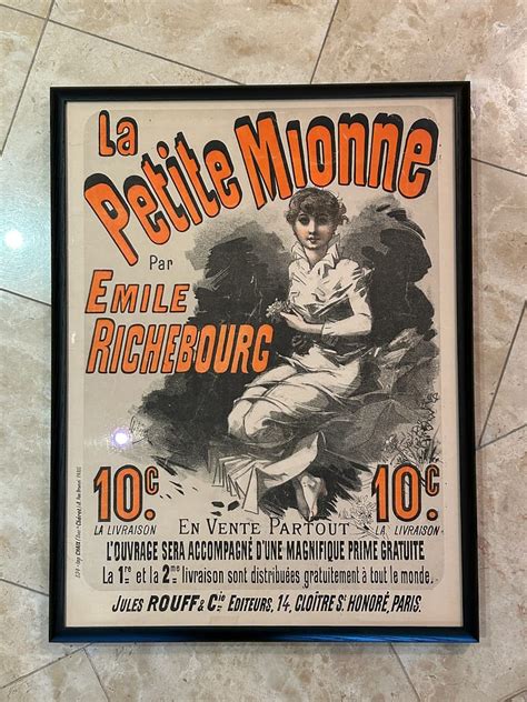 Original Poster La Petite Mionne Par Emile Richebourg By Jules Cheret