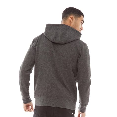 Buy Fluid Mens Fleece Zip Through Hoodie Charcoal Marl