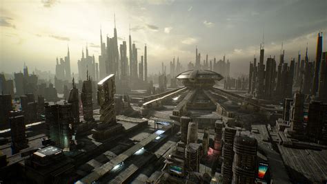 Download Sci Fi City Sci Fi City Hd Wallpaper By Joe Garth