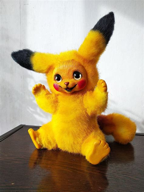 Pikachu Pokemon Stuffed Toy Ooak Detective Pikachu Etsy