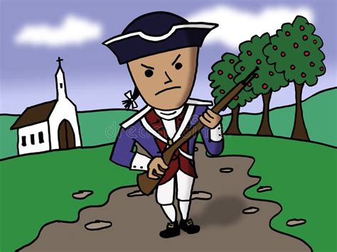 Cartoon Revolutionary War Minute Man Stock Illustration Illustration