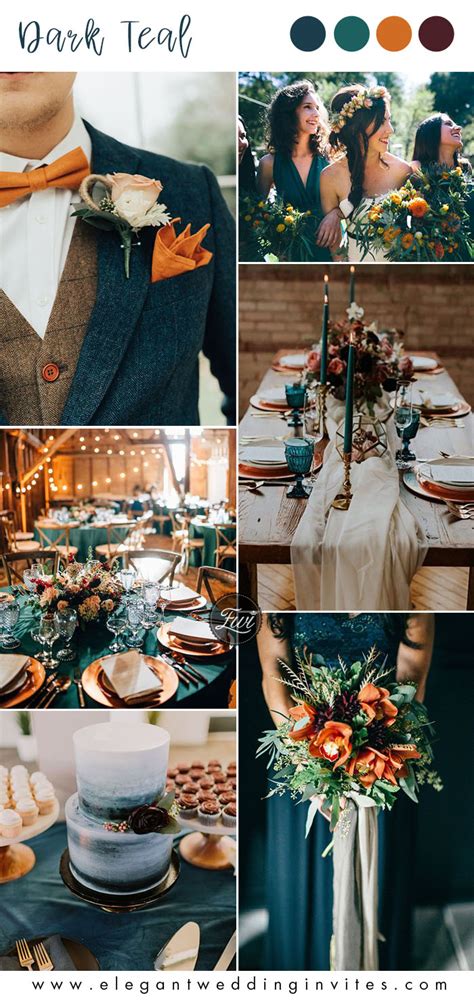 Burnt Orange And Teal Wedding Colors