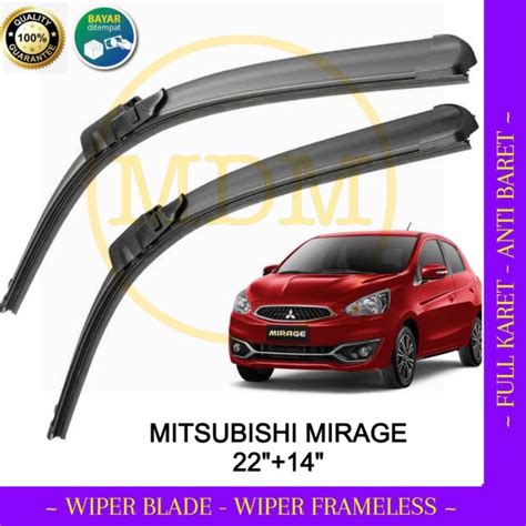 Wiper Frameless Full Karet Anti Baret Mitsubishi Mirage Lazada Indonesia