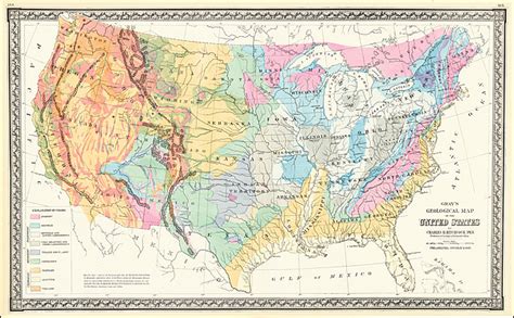 Ow Gray Son Title Grays Map Of The United States Showing The Principal Geological