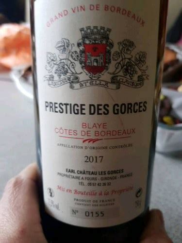 Sicaud Premi Res C Tes De Blaye Prestige Des Gorces Vivino