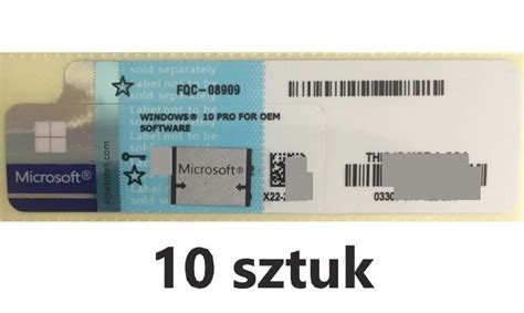 Microsoft Windows Pro Oem Coa Naklejka Szt Nowy Dw R Gda Ski