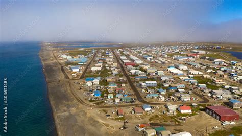 Aerial View Top of the World Whale Bone Arch Barrow Utqiagvik Alaska ...