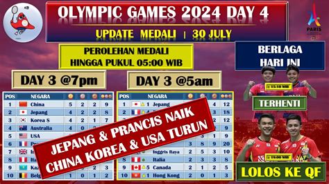 Olympic Games Paries Day Perolehan Medali Day Jepang