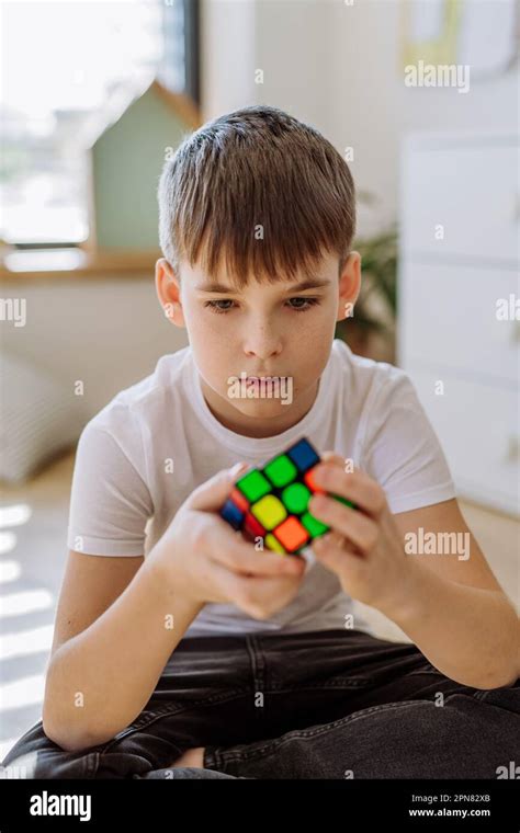 Boy With Rubics Cube Hi Res Stock Photography And Images Alamy