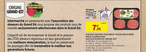 Promo Steaks Hachés Pur Bœuf Façon Bouchère Race Charolaise Les