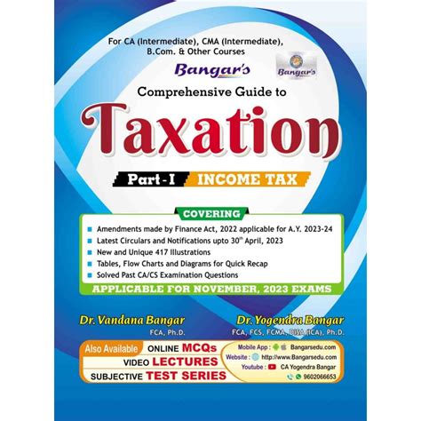 Yogendra Bangar S Comprehensive Guide To Taxation Part I Income Tax