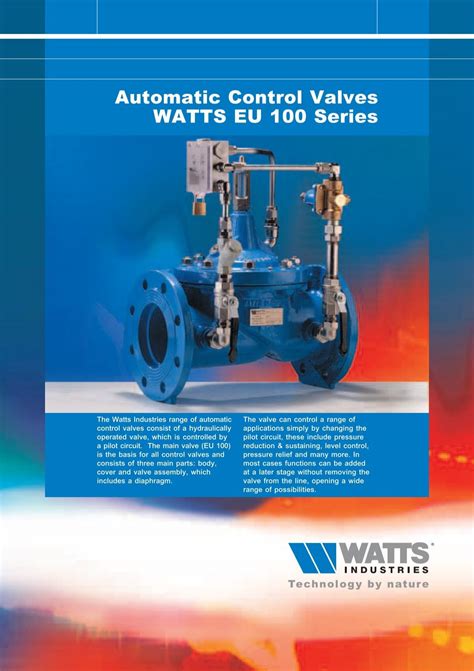 Automatic Control Valves Watts Eu 100 Series Watts Industries