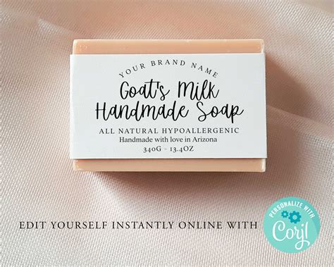 VINTAGE Editable Soap Label, Handmade Custom Soap, DIY Soap Label ...