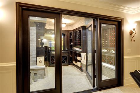 Basement Winecellar Entry Interior Wood Doors With Glass Door Gallery